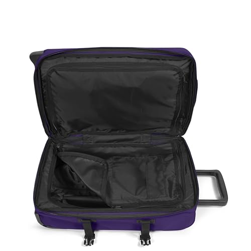Image of EASTPAK Tranverz S - 42L Small Soft Sided Cabin Sized Luggage, Dual Compartments, TSA Lock, Compression Straps & Smooth Inline Wheels, Night Fall Purple
