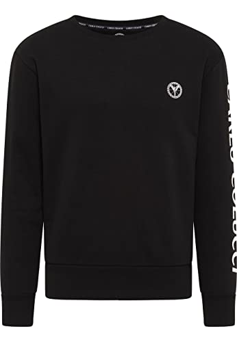 Carlo Colucci Sweatshirt mit Schriftzug, Corradi, Schwarz, XXL