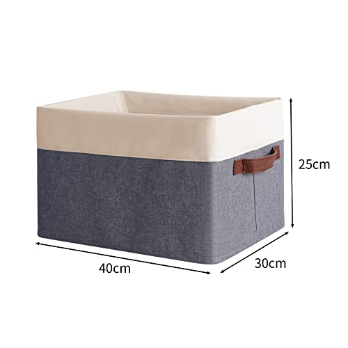 Storage Bins, Besmall Fabric Storagebasket For Organizing, 3 Pack Collapsible Storage Boxes, Foldable Storage Baskets With Handles Cubes For Home Bedroom Office (Grey And Beige) #TOP1