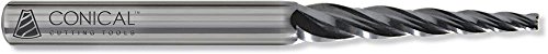 Conical Tool Company AAX-806C 1.5° Carbide Tapered End Mill - 3 Flute x 1/2'' Tip x 0.5786'' Large Diameter x 5/8'' Shank x 1 1/2'' Length of Cut x 3 1/2'' Overall Length