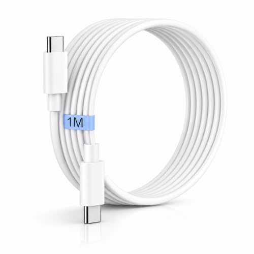 Image of 45W USB Type-C to C Fast Charging Data Cable|PD 3A Charge Cord |Compatible With Samsung Galaxy-A17 / M17e 5G /M56 /F07 /F70e / F05 /F06 /M07 /A16 / A57 /A37 /Ultra /Tab /5G, 45 W Type-C Charger Wire, White