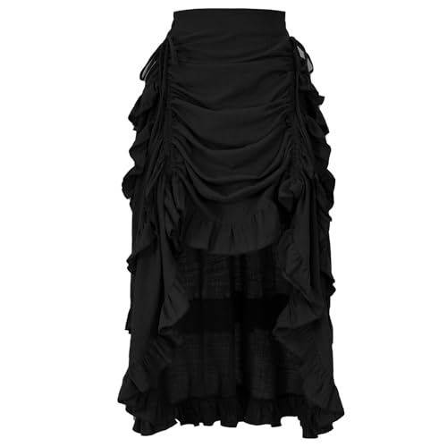 Image of Women's Renaissance Skirt Pirate High-Low Ruffle Maxi Skirts
