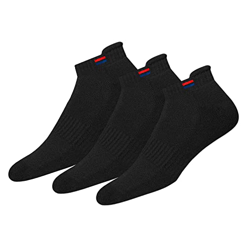 NAVYSPORT Men's Low Cut Athletic Cotton Cushion Ankle Socks ...