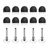 Bopomofo 10 Rubber Tips+5 Transparent Disc Trips,High Precision and High Sensitivity Stylus Replacement Tibs,Black and Silver