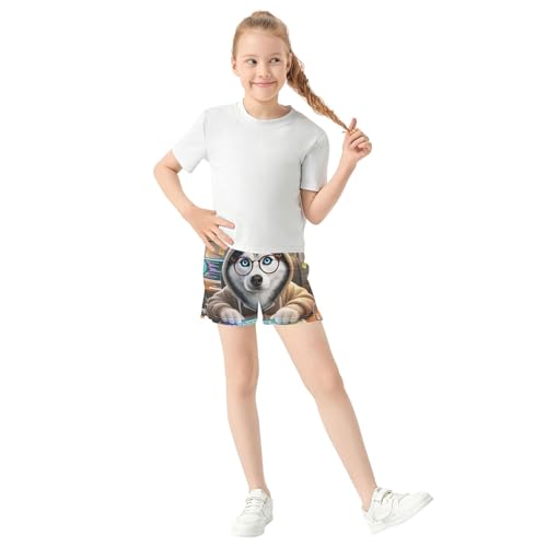 Funny Tech Husky Coder Girls Athletic Shorts Cute Animal Print Summer Pajama Shorts Soft Casual Clothes, X-Small2