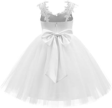 Christmas Flower Girl Dress Floor Length Button Draped Tulle Ball Gowns for Kids