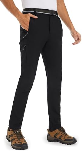 DAFENP Pantalones Trekking Hombre Impermeable Pantalones de Trabajo Montaña Alpinismo Senderismo Ligero Transpirable Secado Rápido Aire Libre
