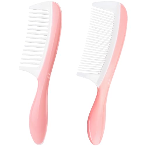 Set de 2 Peines para Cabello Rizado Rosa y Blanco miniatura 1
