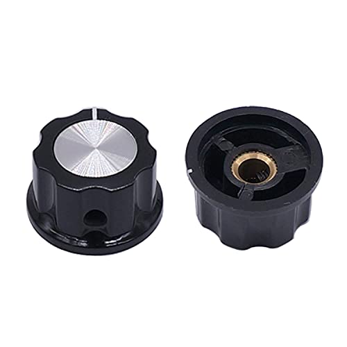 Bouton de commutateur rotatif argenté 30mm pour régler axe de 6mm A04