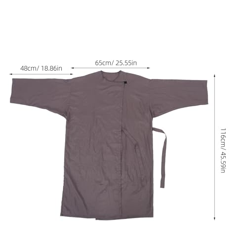 Capa profesional para barbero estilo kimono marrón miniatura 3