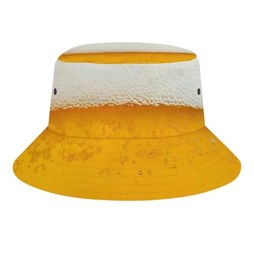 Fabretto Funny Beer Funny Bucket Hat for Women Men Packable Fisherman Hat Sun Cap Travel Outdoor Beach Caps