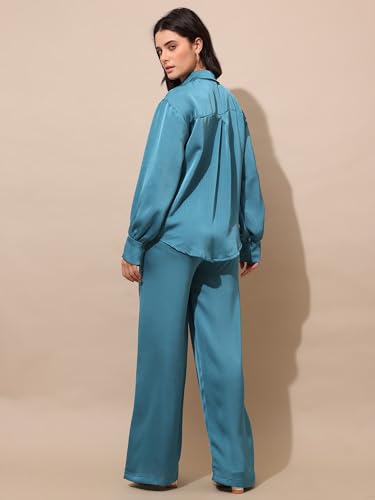 Image of PURVAJA Women's Midi Satin Co-Ords
