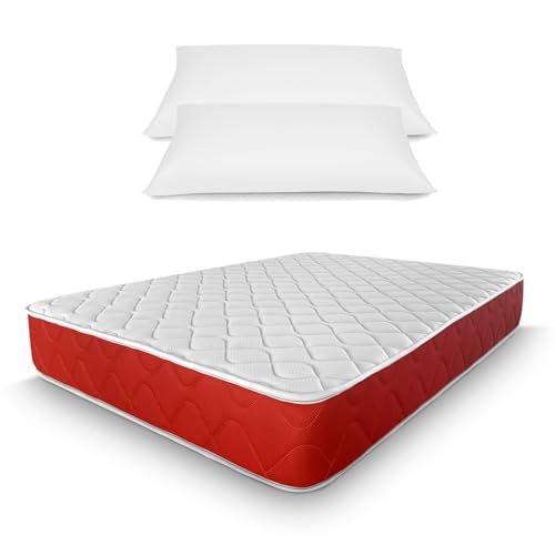 amuéblate online - Colchón Viscoelástico Red Reversible 150 x 190 cm, [Obsequio Almohadas], Antiácaros, Antibacterias e Hipoalergénico