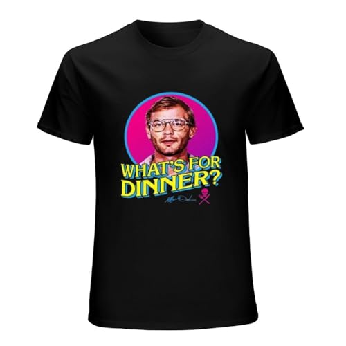 SIMOROL Kaif What's for Dinner Jeffrey Dahmer Mugshot - True Crime Serial Killer - T-Shirt Men Black S
