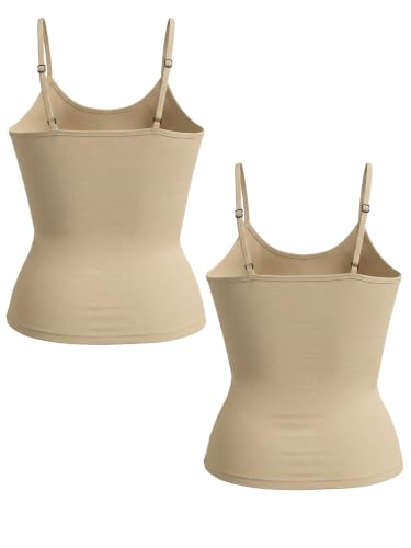 Image of DChica Essentials Padded Camisole Starter Bra for Young Girls, Sleeveless Undershirts Cami Vest with Adjustable Straps, Cotton Camisole Tank Top /Innerwear for Girls