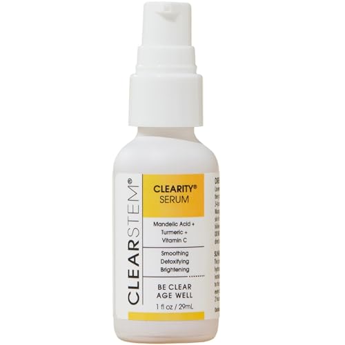 CLEARSTEM – CLEARITY The Blackhead Dissolver Mandelic Acid Serum – Vitamin C, Turmeric, Collagen Boost – All Skin Types – Facial Skin Care Products – Gluten Free, Cruelty Free – 1 fl oz / 29ml