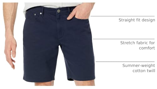Image of Amazon Essentials Men's Straight-Fit 9 inch Inseam Stretch Cotton Twill 5-Pocket Shorts