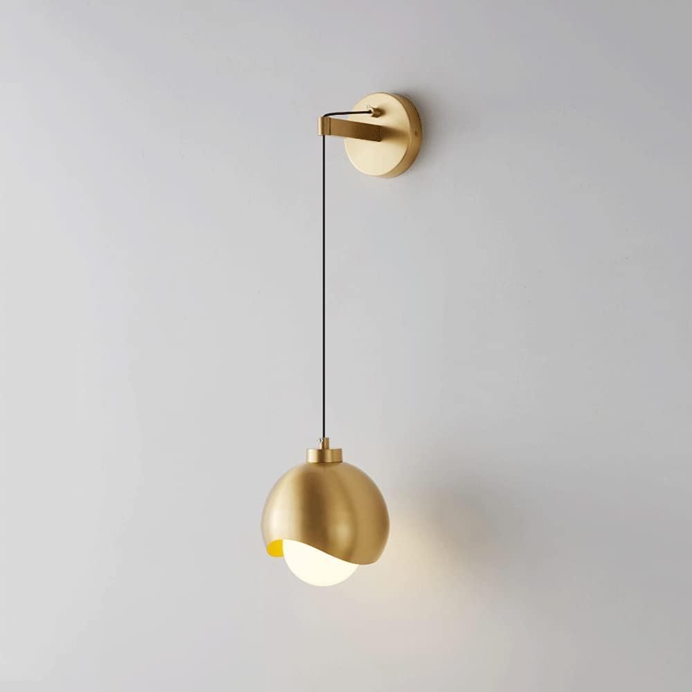 ZTCHSENZT Postmodern Copper Wall Sconce Bedside Wall Light Adjustable Cord Copper Wall Mounted Light, Modern Wall Lamp Fixtures Decor Chandelier