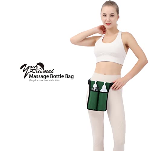 Étui pour bouteille de massage réglable vert avec 2 flacons d'huile - 6