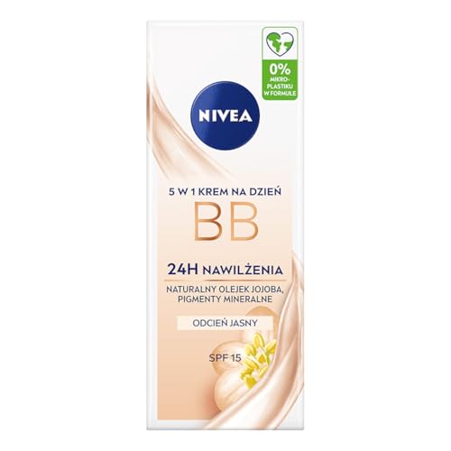 NIVEA - Crema de día BB 5 en 1, 24 horas, humedad ligera, tipo piel SPF 15, 50 ml