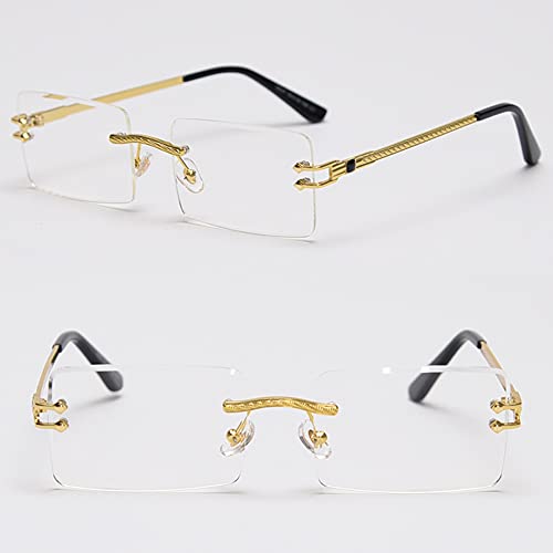 kachawoo Green Blue Mirror Sunglasses Rimless Women UV400 Rectangular Retro Men Colorful3