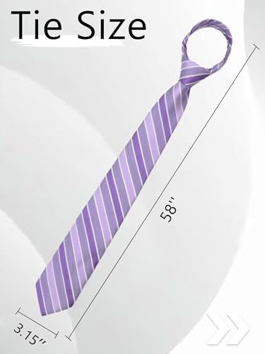 Image of Luckyvestir Striped Ties for Men Classic 3.15 inch Men's Tie Formal Neckties for Business Graduation Dinner Wedding