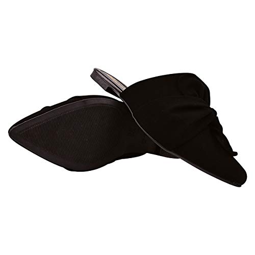 Mule Feminino Rasteirinha Nobuck Preto Eleganteria Tamanho:38;Cor:Preto