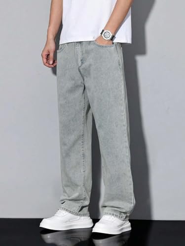 Image of KOTTY Mens Solid|Mid Rise| Coin Pocket|Button|Ankle Length|Loose Fit|5 Pocket Jeans for Mens