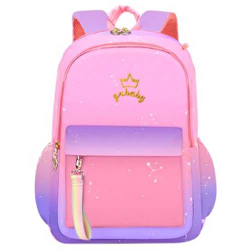 Image of PALAY School Backpack for Girls Large School Backpack for SchoolGirls 6-12 Years Old Colorful Gradient Pink Fashion Primary Schoolgirls Backpack School Gift, Christmas Gift Rakhi Gift