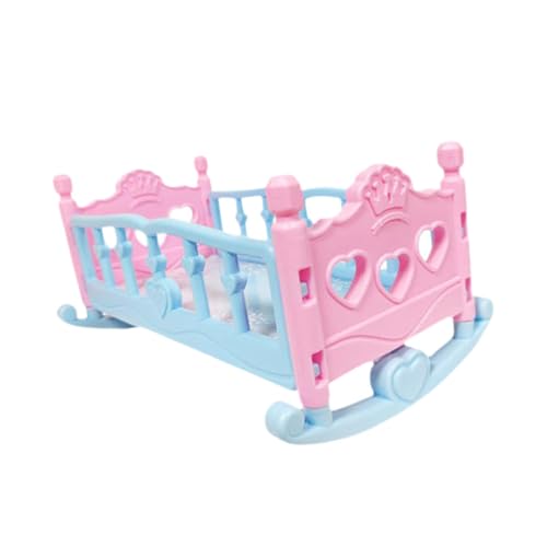 LRXFPIYF Cuna para muñecas, Cama para muñecas, Juguete Educativo, de simulación y Desarrollo, Juego de rol Creativo, Cuna Mecedora para muñecas de 28 cm.