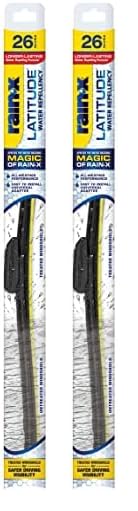 rain-x 5079281-2 latitude 2-in-1 wiper blades, 26 inch windshield wipers (pack of 2), automotive replacement windshield wiper blades with patented rain-x water repellency formula