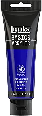 Liquitex BASICS Acrylic Paint, 118ml (4-oz) Tube, Ultramarine Blue
