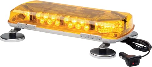 Whelen Century 16in. Mini LED Light Bar - Professional Amber Warning Light - Heavy-Duty Magnetic Mount - SAE J845 Class I Certified - Model MC16MA