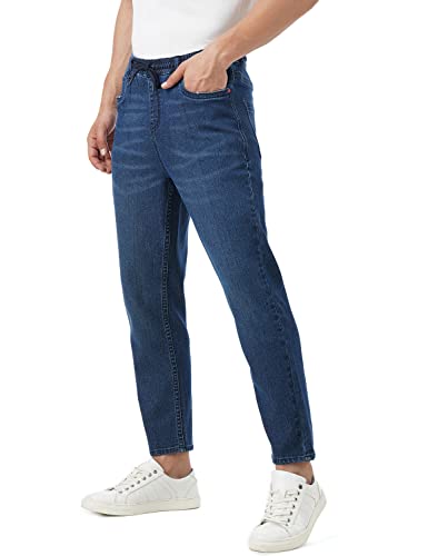 Image of INKD Men's Jogger Jeans - Mid-Rise | Cotton Blend | Stretchable Fabric| Elasticated Waistband | Classic 5 Pocket Styling | Jeans for Men | Men's Bottomwear (Available in Plus Sizes)