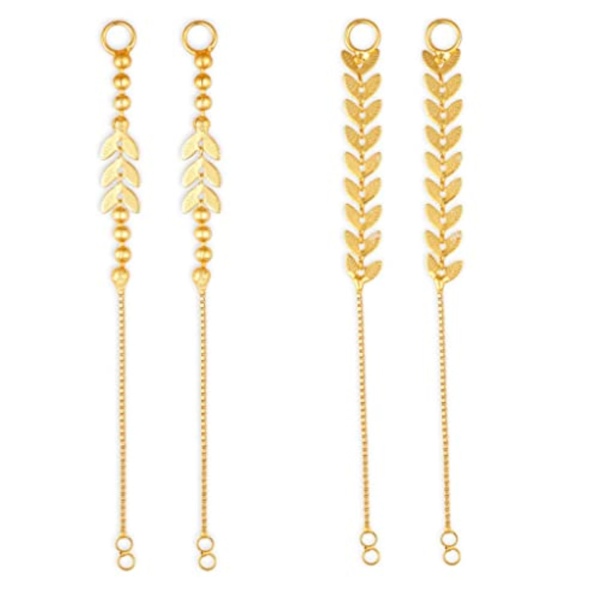 Women's 1gram Gold Plated Kanchain Ear Cuff Combo, Alloy