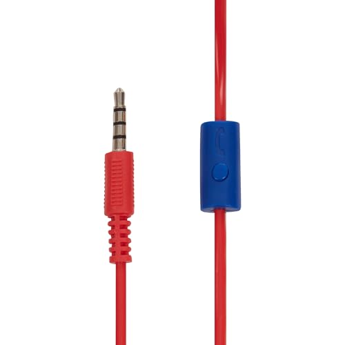 Image of Altec Lansing Kid Safe Wired Headphones, Over Ear Headphones for Kids Ages 3-5, Volume-Limiting Toddler Headphones with Mic, Compact Foldable Kids Headphones with Cord, APA Approved (Blue /Red)