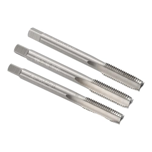 sourcing map 3pcs Hand Tap Set, 5/16"-24 UNF Taper/Plug/Bottom Thread Screw Taps, 9CrSi Alloy Tool Steel Hand Threading Tapping Tool Kit