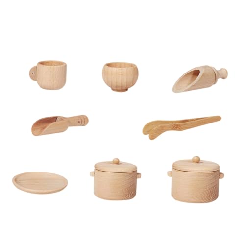 Toddmomy 1 Juego Juguetes de vajilla de Madera Herramienta de vajilla Herramienta de la casa de Juegos vajilla práctica Juguete de casa vajilla Herramientas sensoriales Juguete para