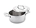 USA Pan Cookware 5-Ply Stainless Steel 3 Quart Stock Pot with Cover, Oven and Dishwasher Safe, Made in the USA, Silver