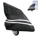 Inscrip Deichselabdeckung, Pferdeanhänger Deichselhaube, Pferdeanhänger Zubehör, Groß 600D Wasserdicht mit Reflektorstreifen, Deichselabdeckung Wohnwagen für Alle Arten von Pferdeanhängern (Silber)