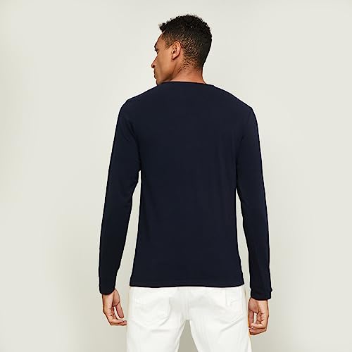 Image of Bossini Men Cotton Lycra Regular Fit Solid T Shirt