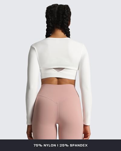 Image of Aoxjox Women's Lexi Lined Bolero Shrug | workout long sleeve,waist-defining cropped fit,open front cardigan,buttery soft fabric,layering,yoga,gym,daily wear