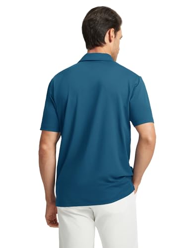 Camiseta polo para hombre M MAELREG, manga corta, con estampado en el pecho y diseño de rayas, tejido transpirable y ajuste seco miniatura 3
