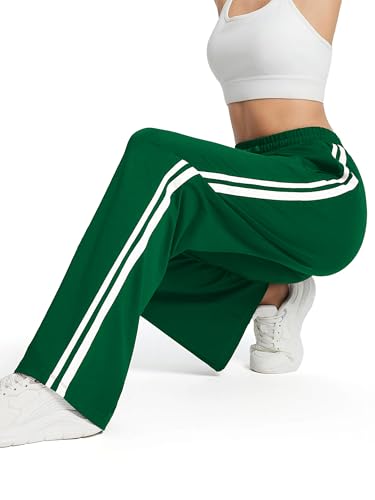 Tapata Short Women's 26" Inseam Sweatpants Open Bottom Workout Track Pants Zipper Pockets Lightweight Soft Joggers, Green, L - image 6