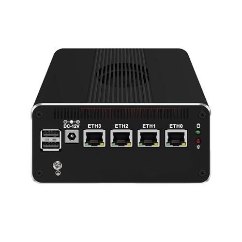 Micro Firewall Appliance, Mini PC, PFSense, OPNsense, VPN, Router PC, N100, RJ52, 4 x 2.5GbE I226-V, Type-C, SIM Slot, TF Slot, 