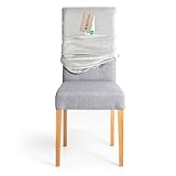 RESTILO Stuhlhusse Stretch in Universalgröße, Abnehmbare Waschbare Stuhlbezug Esszimmerstuhl, Elastischer Stuhl Überzug Schutz für Esszimmer, Restaurant Hotel Bankett Hochzeit Party, Sento Grau