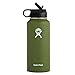 Hydro Flask Wide Mouth Water Bottle, Straw Lid - 32 oz, Olive
