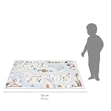 Janod Tapis Voiture Enfant - Thème Montagne Hiver - Doux & Antidérapant - Motyw Sport & Vallée - Tapis de Jeux Chambre Fille & Garçon - 120 x 78 cm - Lavable à la main - A partir de 2 ans - J05940