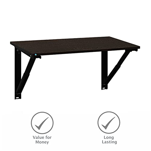 Image of DELITE KOM Wizard Engineered Wood Study Table /Wall Mounted Shelf Desk for Adult /Kids Use in Home /Office (Flowery Wenge, 45.4 D x 89.6 W x 32 H)