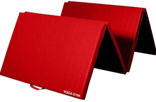 Image of Redant Exercise Yoga Mat Gymnastics Training Tumbling High Destiny Foam Foldable 72 x 24x 12 mm Foldable Traveling mat Yoga Mat for Men & Women 12 MM Thick Mat (Red)